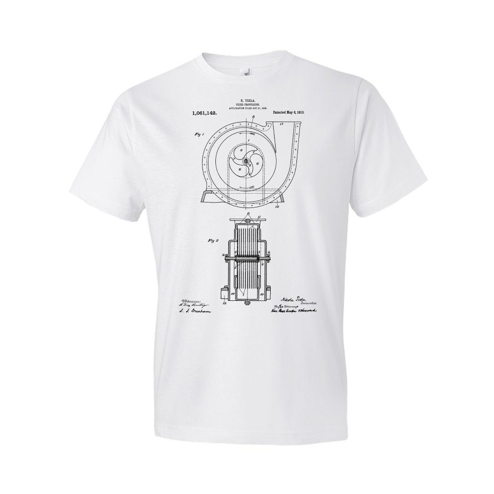 Camisa de propulsión fluida Nikola Tesla ingeniero mecánico diseño automotriz - Imagen 3 de 11
