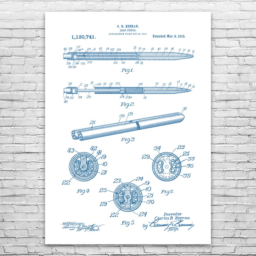 Pencil Poster Print Writer Gift Class Decor School Principal Teacher Gift