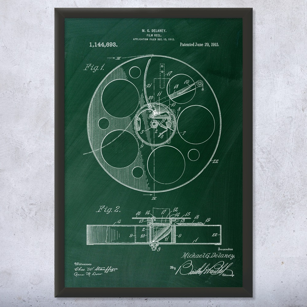 Movie Film Reel Patent Wall Art Poster, Canvas or Framed Hollywood Decor - Picture 9 of 15
