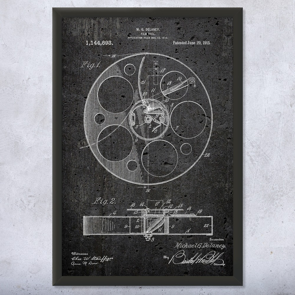 Movie Film Reel Patent Wall Art Poster, Canvas or Framed Hollywood Decor - Picture 12 of 15