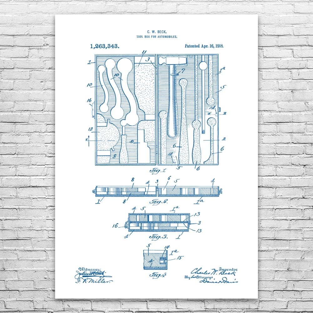 Automotive Tool Box Poster Print Auto Mechanic Gifts Repair Shop Racing Gifts