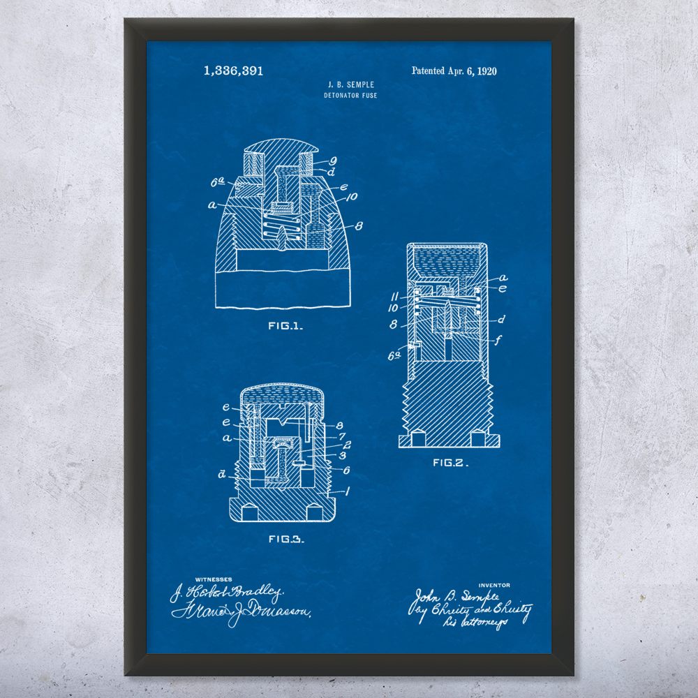 Póster de arte de pared de patente detonador fusible, lienzo o enmarcado regalo de veterano regalo marino - Imagen 11 de 15