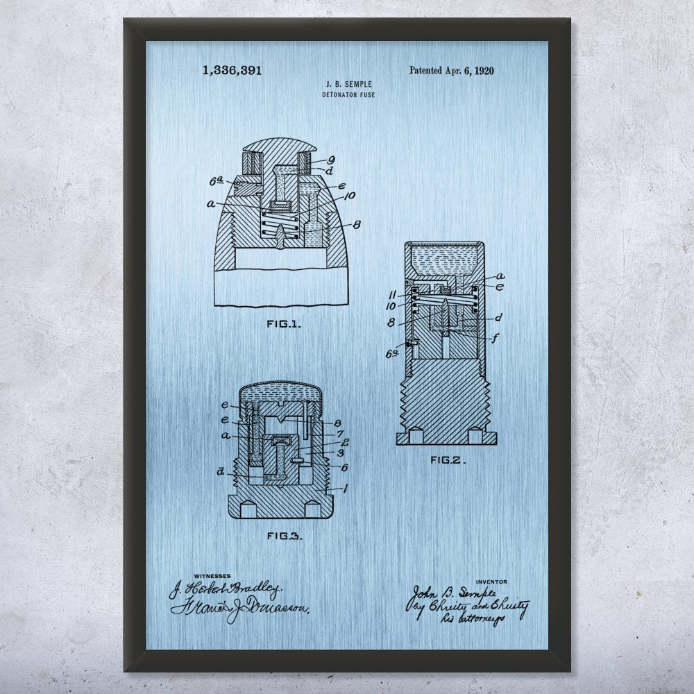 Póster de arte de pared de patente detonador fusible, lienzo o enmarcado regalo de veterano regalo marino - Imagen 13 de 15