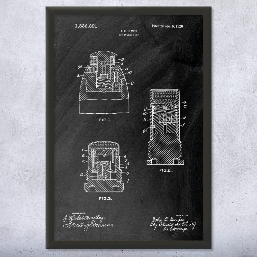 Póster de arte de pared de patente detonador fusible, lienzo o enmarcado regalo de veterano regalo marino - Imagen 10 de 15