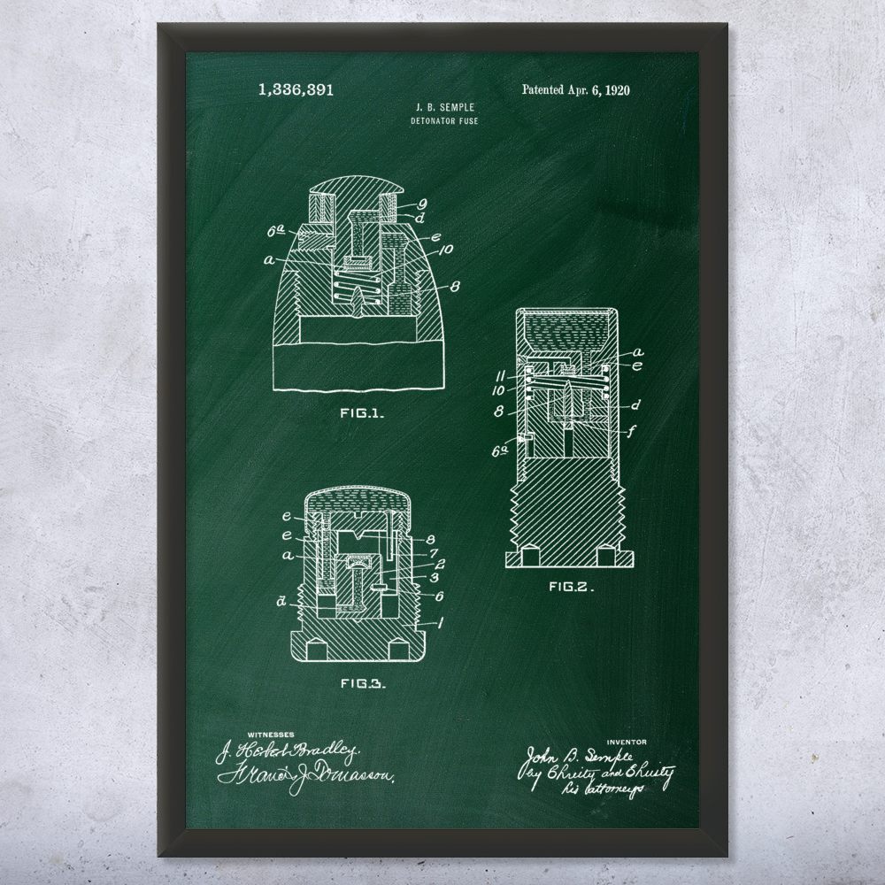 Póster de arte de pared de patente detonador fusible, lienzo o enmarcado regalo de veterano regalo marino - Imagen 9 de 15