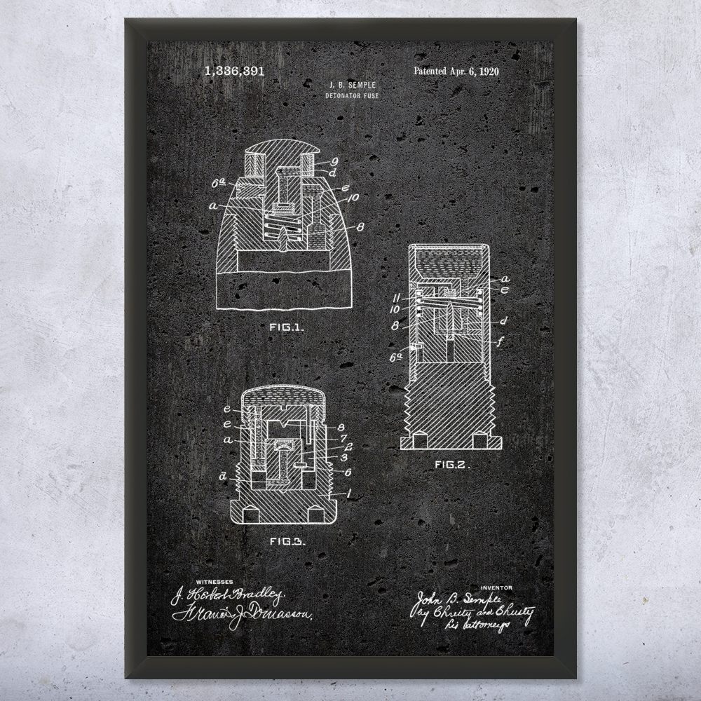 Póster de arte de pared de patente detonador fusible, lienzo o enmarcado regalo de veterano regalo marino - Imagen 12 de 15