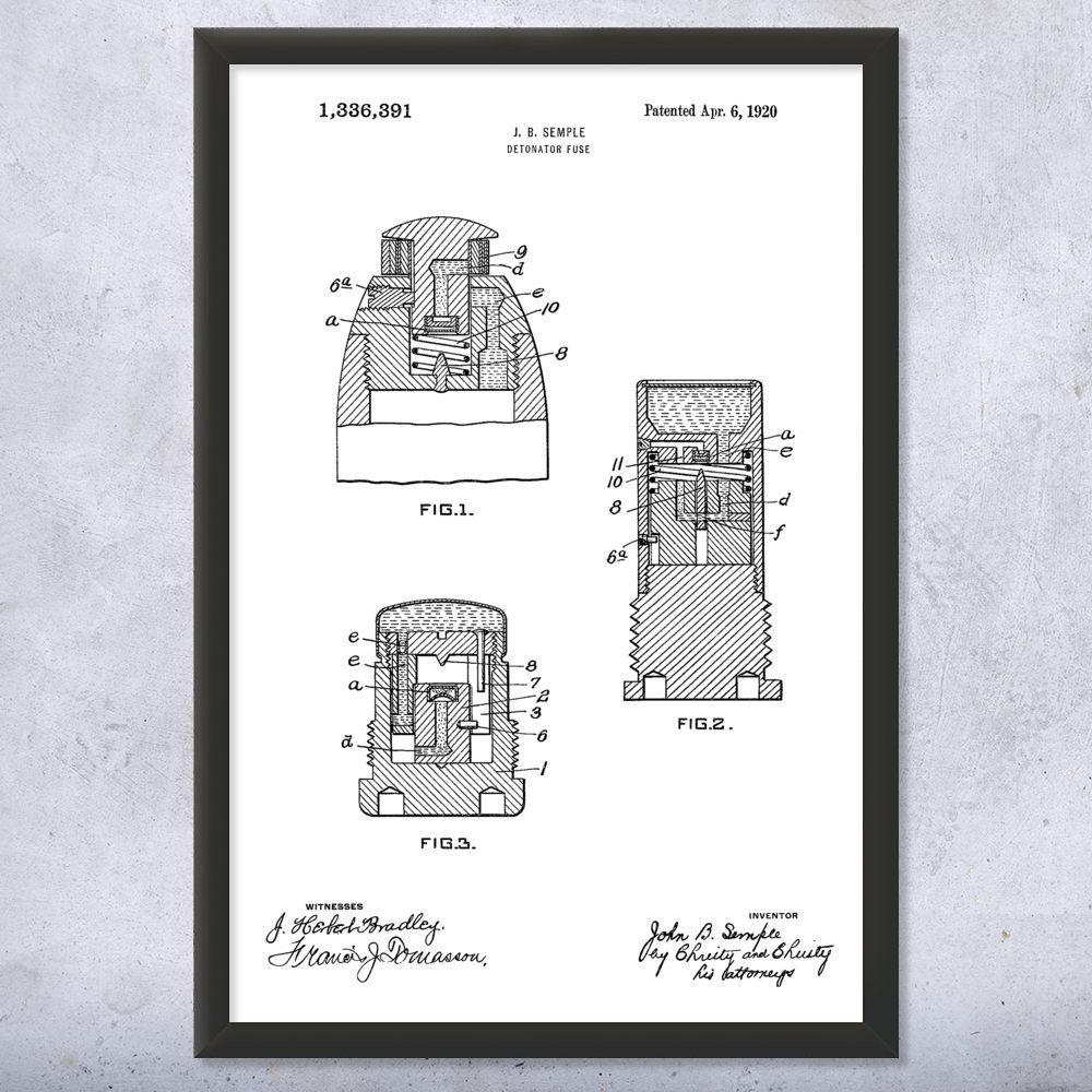 Póster de arte de pared de patente detonador fusible, lienzo o enmarcado regalo de veterano regalo marino - Imagen 14 de 15