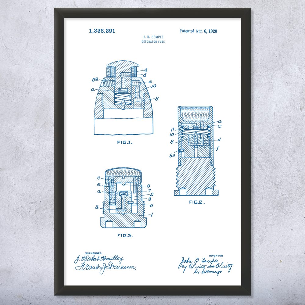 Póster de arte de pared de patente detonador fusible, lienzo o enmarcado regalo de veterano regalo marino - Imagen 15 de 15