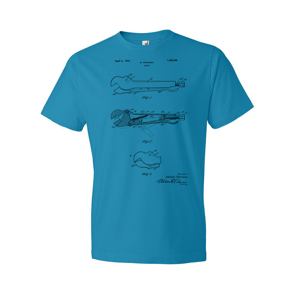 Vice Grip Patent Shirt Construction Worker Plumber Gifts Plumbing Tee - Picture 10 of 11