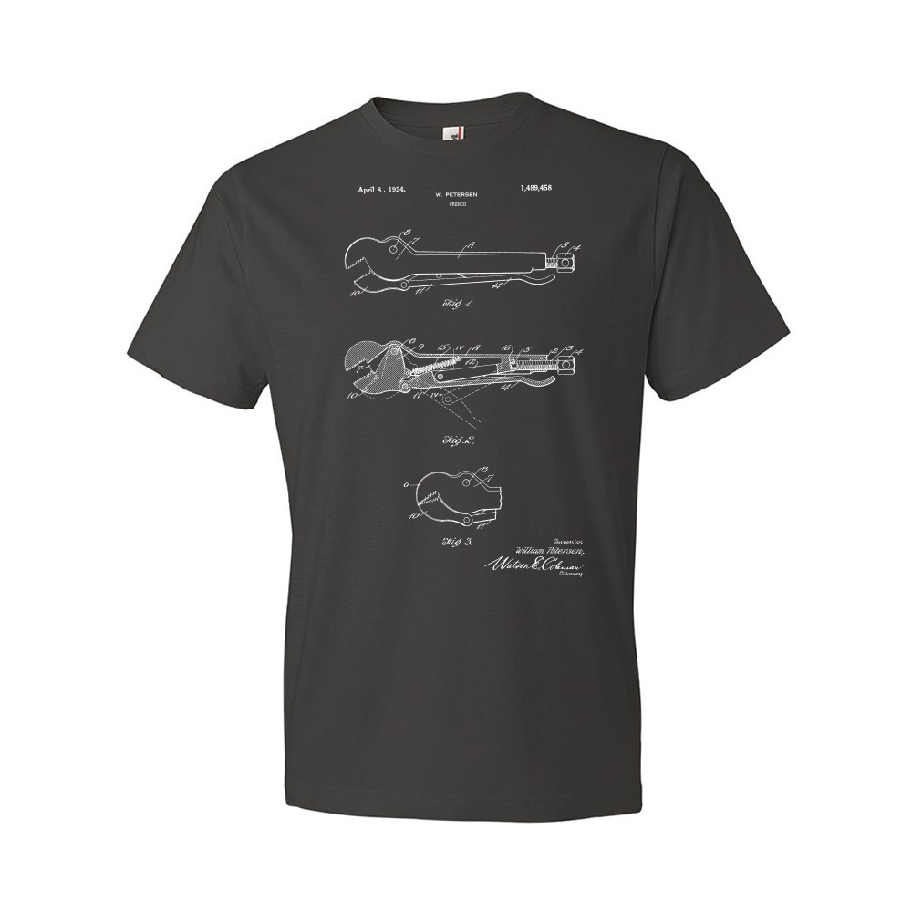 Vice Grip Patent Shirt Construction Worker Plumber Gifts Plumbing Tee - Picture 8 of 11