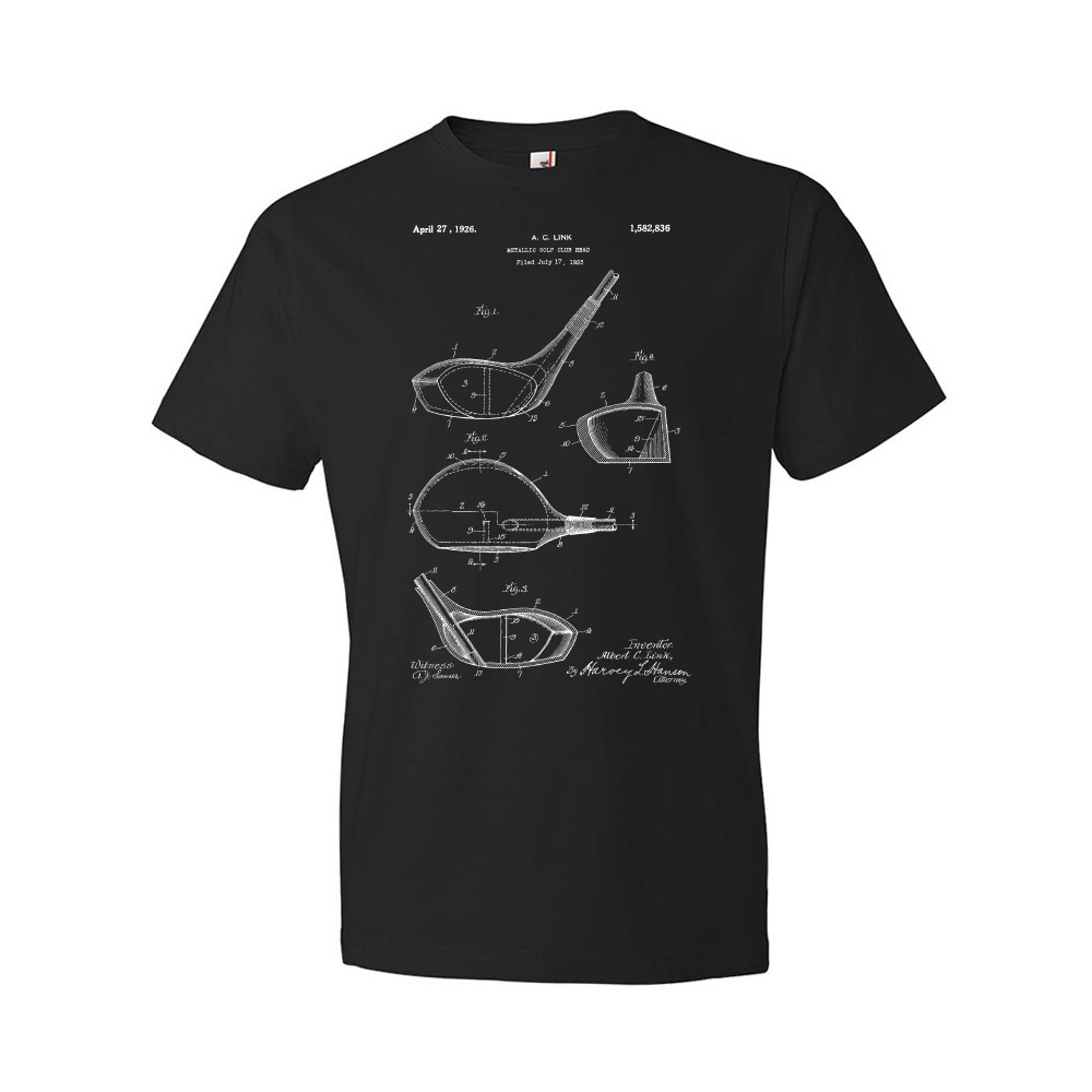 Golf Club Head Patent Shirt Gifts For Golfers Dad Gifts Funny Golf Gifts - Picture 2 of 11