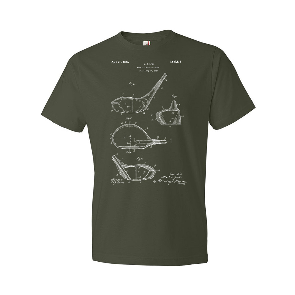 Golf Club Head Patent Shirt Gifts For Golfers Dad Gifts Funny Golf Gifts - Picture 5 of 11