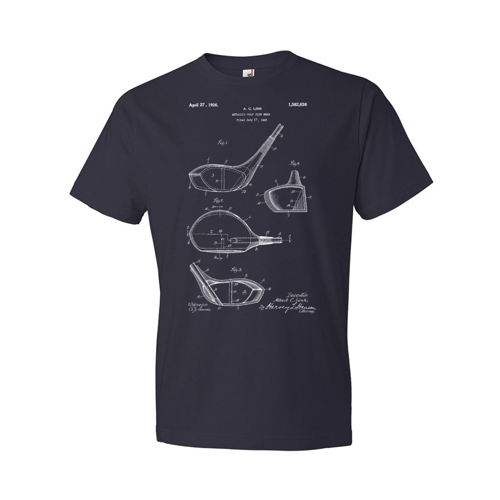 Golf Club Head Patent Shirt Gifts For Golfers Dad Gifts Funny Golf Gifts - Picture 7 of 11