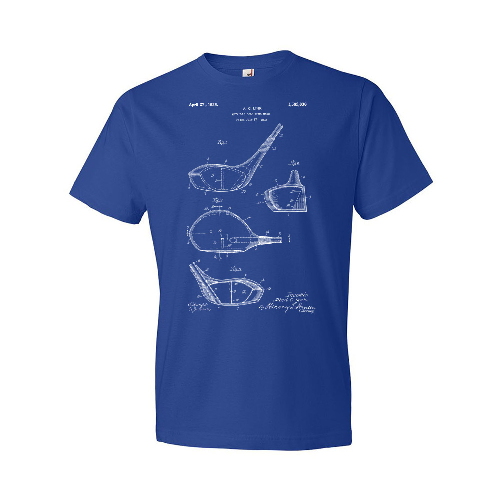 Golf Club Head Patent Shirt Gifts For Golfers Dad Gifts Funny Golf Gifts - Picture 6 of 11