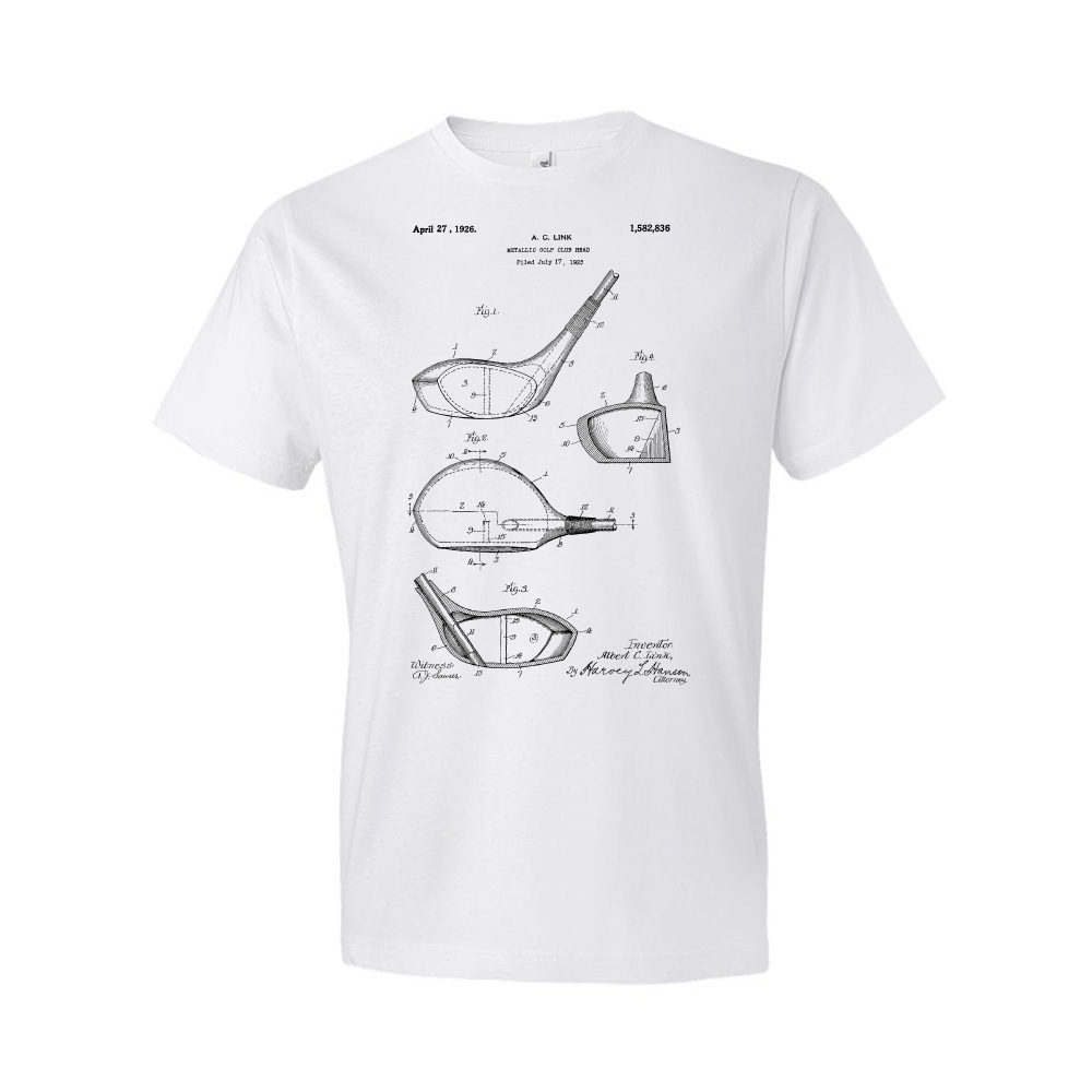 Golf Club Head Patent Shirt Gifts For Golfers Dad Gifts Funny Golf Gifts - Picture 3 of 11