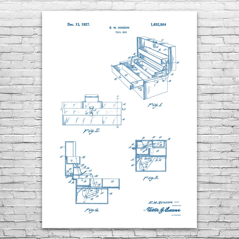 Tool Box Poster Print Garage Wall Art Workshop Decor Handyman Gifts Shop Teacher