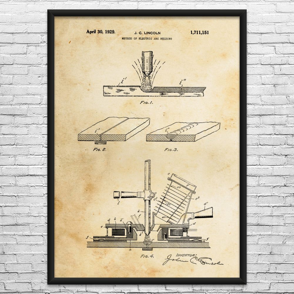 Arc Welding Patent Wall Art: Metal Worker, Welder Gift, Welding Decor