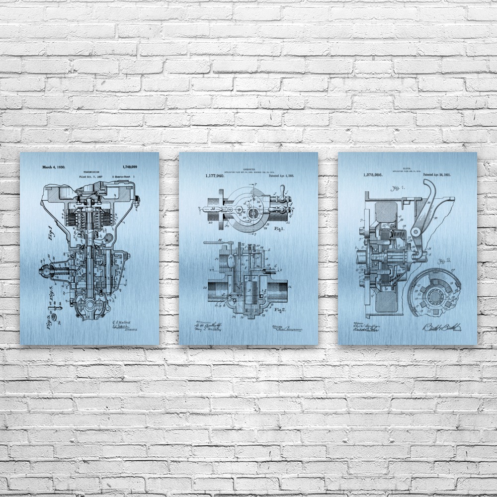 Henry F. Automotive Patent Wall Art Set of 3 Poster, Canvas or Framed Dad Gifts - Picture 10 of 12