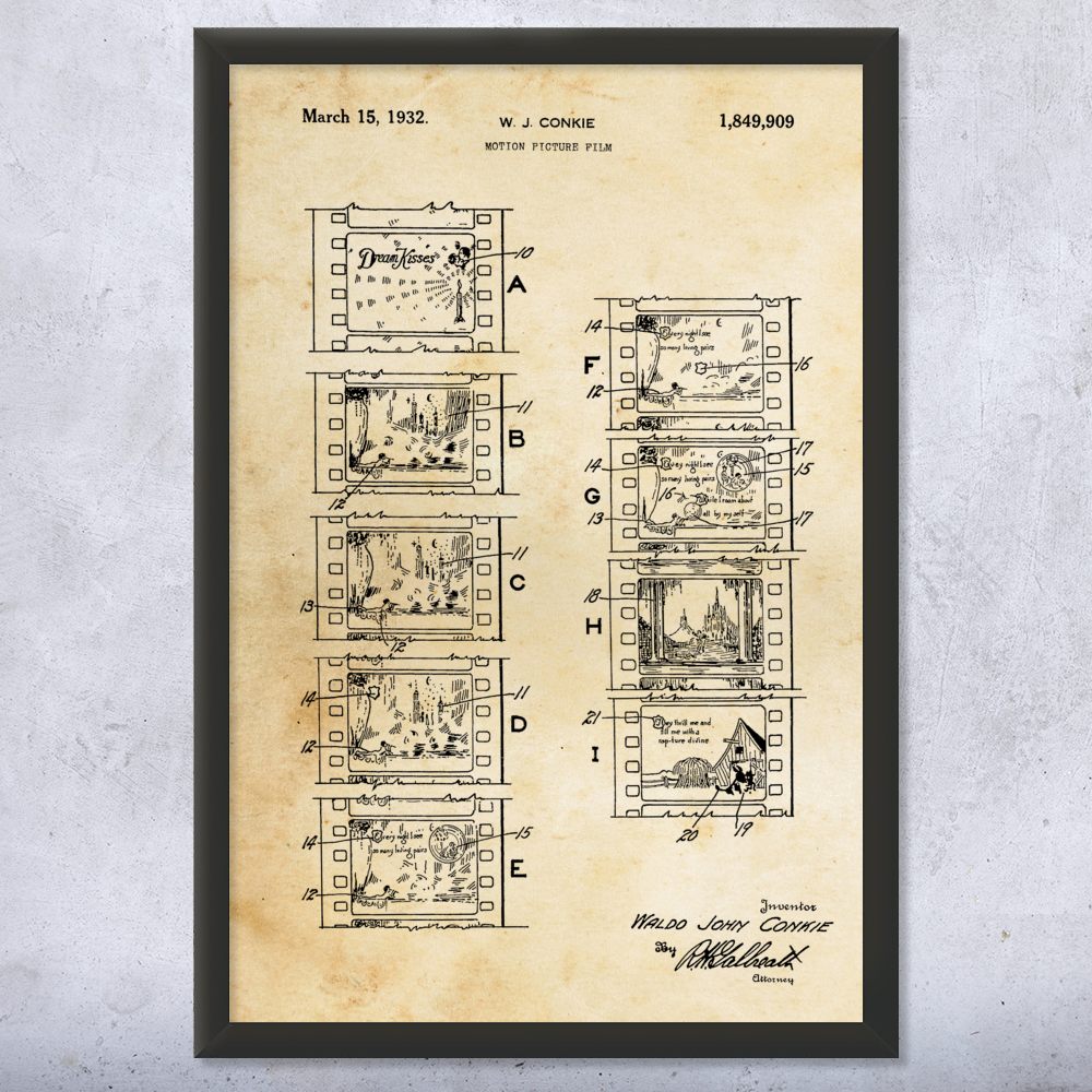 Motion Picture Film Patent Wall Art Poster, Canvas or Framed Director Gift - Picture 8 of 15