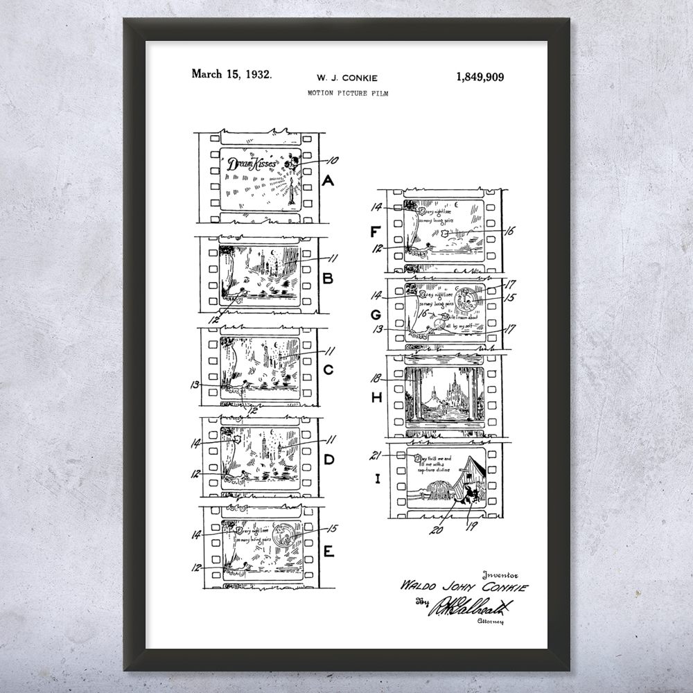 Motion Picture Film Patent Wall Art Poster, Canvas or Framed Director Gift - Picture 14 of 15