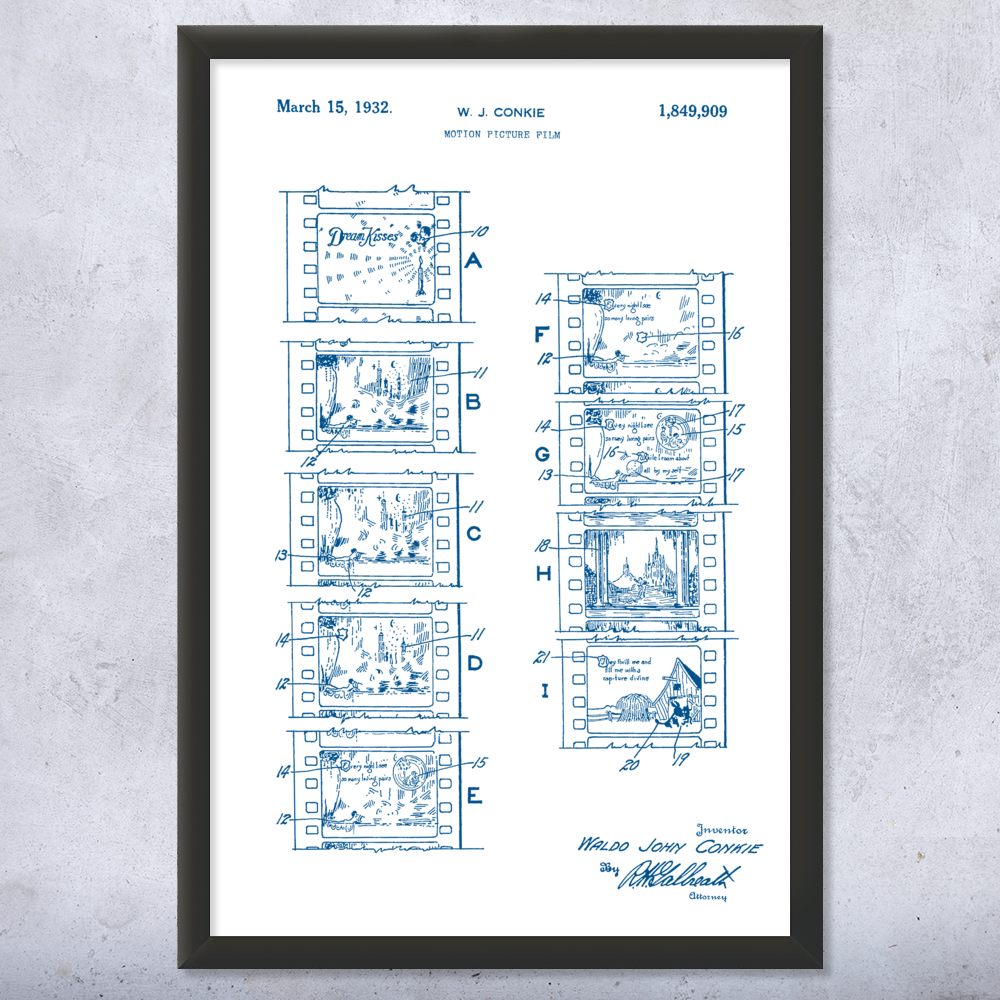 Motion Picture Film Patent Wall Art Poster, Canvas or Framed Director Gift - Picture 15 of 15
