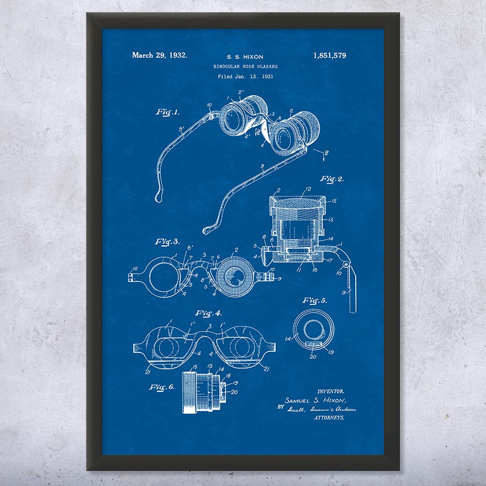 Opera Glasses Patent Wall Art Poster, Canvas or Framed Theater Binoculars Ballet - Picture 11 of 15