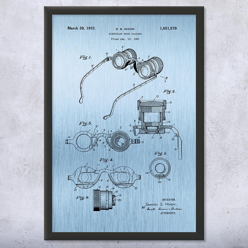 Opera Glasses Patent Wall Art Poster, Canvas or Framed Theater Binoculars Ballet - Picture 13 of 15