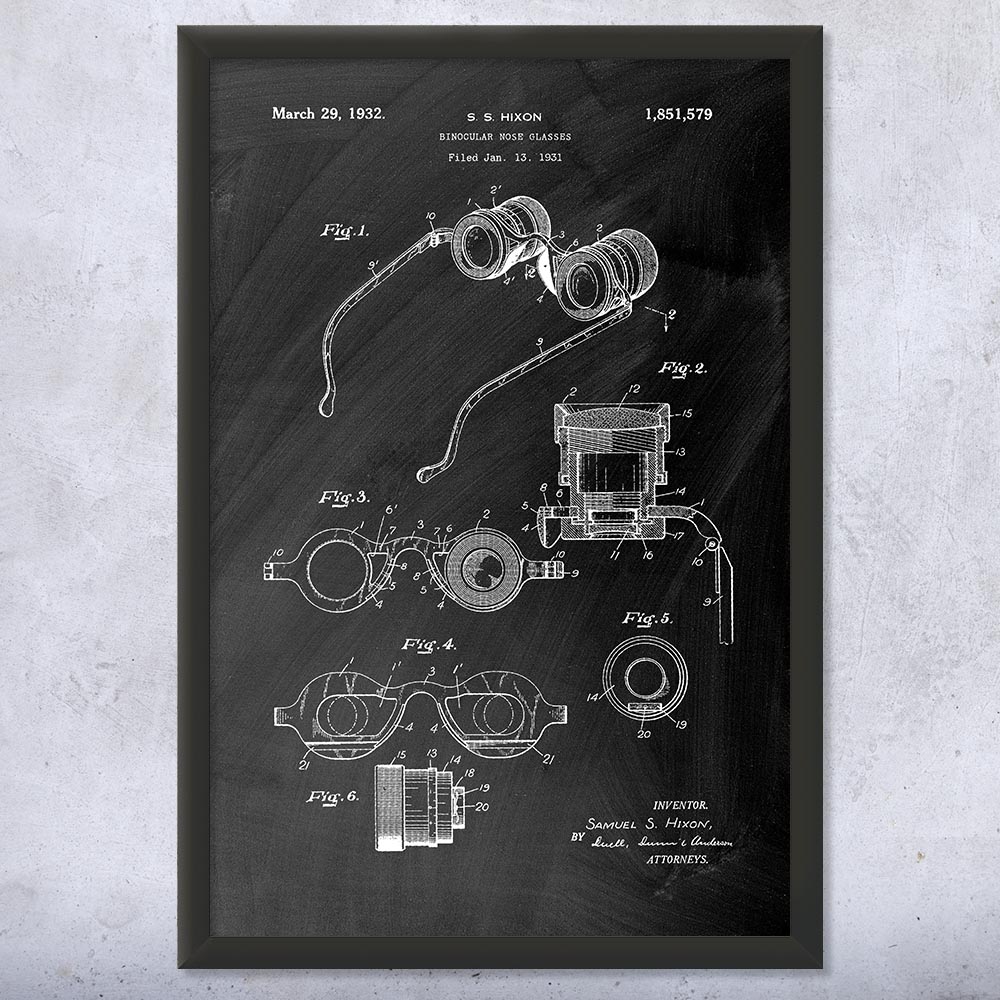 Opera Glasses Patent Wall Art Poster, Canvas or Framed Theater Binoculars Ballet - Picture 10 of 15