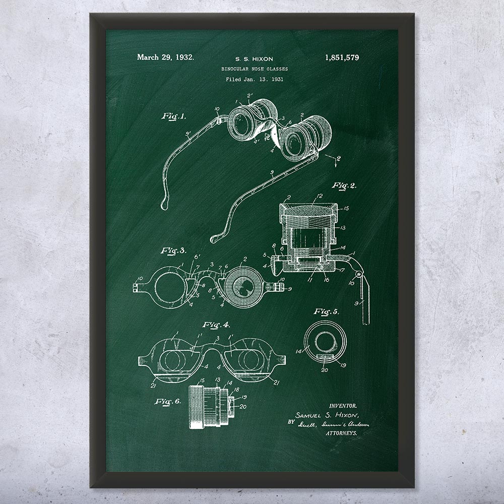 Opera Glasses Patent Wall Art Poster, Canvas or Framed Theater Binoculars Ballet - Picture 9 of 15
