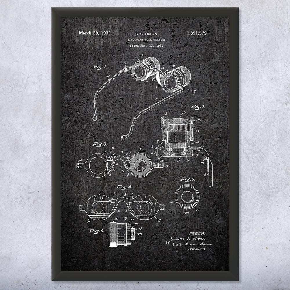 Opera Glasses Patent Wall Art Poster, Canvas or Framed Theater Binoculars Ballet - Picture 12 of 15