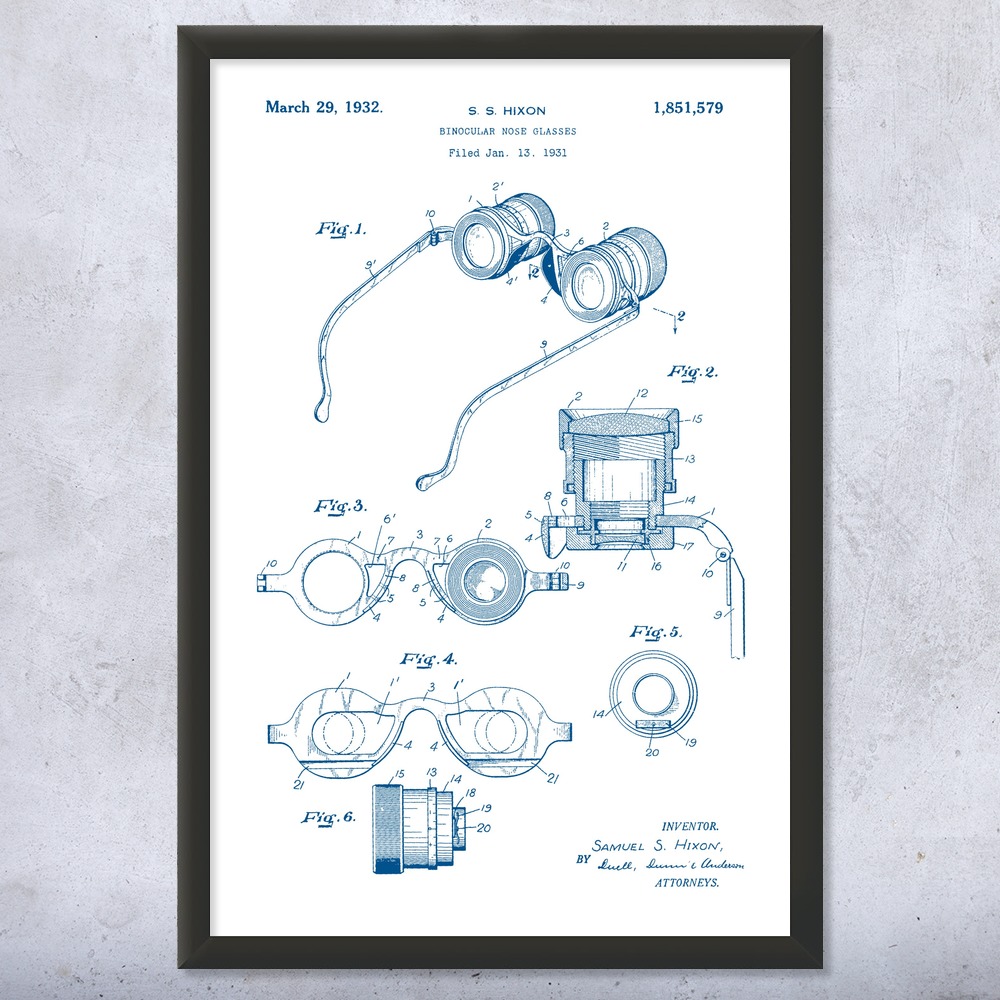Opera Glasses Patent Wall Art Poster, Canvas or Framed Theater Binoculars Ballet - Picture 15 of 15