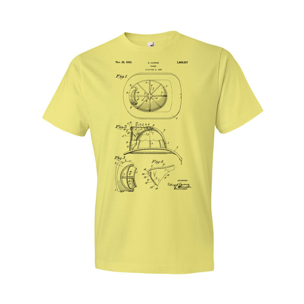 Fire Fighters Helmet Patent Shirt Firehouse Apparel First Responder Fireman Gift