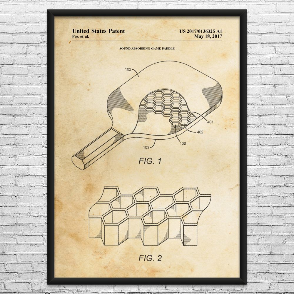 Pickleball Paddle Patent Wall Art: Pickleball Art, Gym Decor, Pickleball Gifts