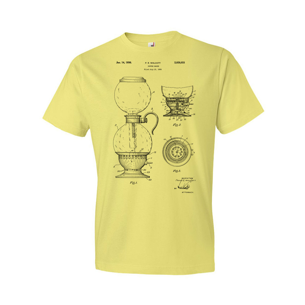 Patent Shirt Coffee Lover Gift Coffee Blueprint Cafe Apparel