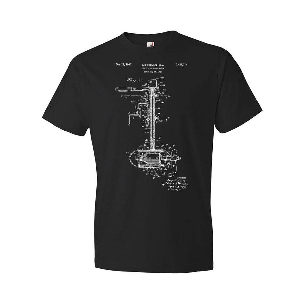 Boat Motor Patent Shirt Fisherman Gift Boat Blueprint Fishing Gifts Dad Gifts
