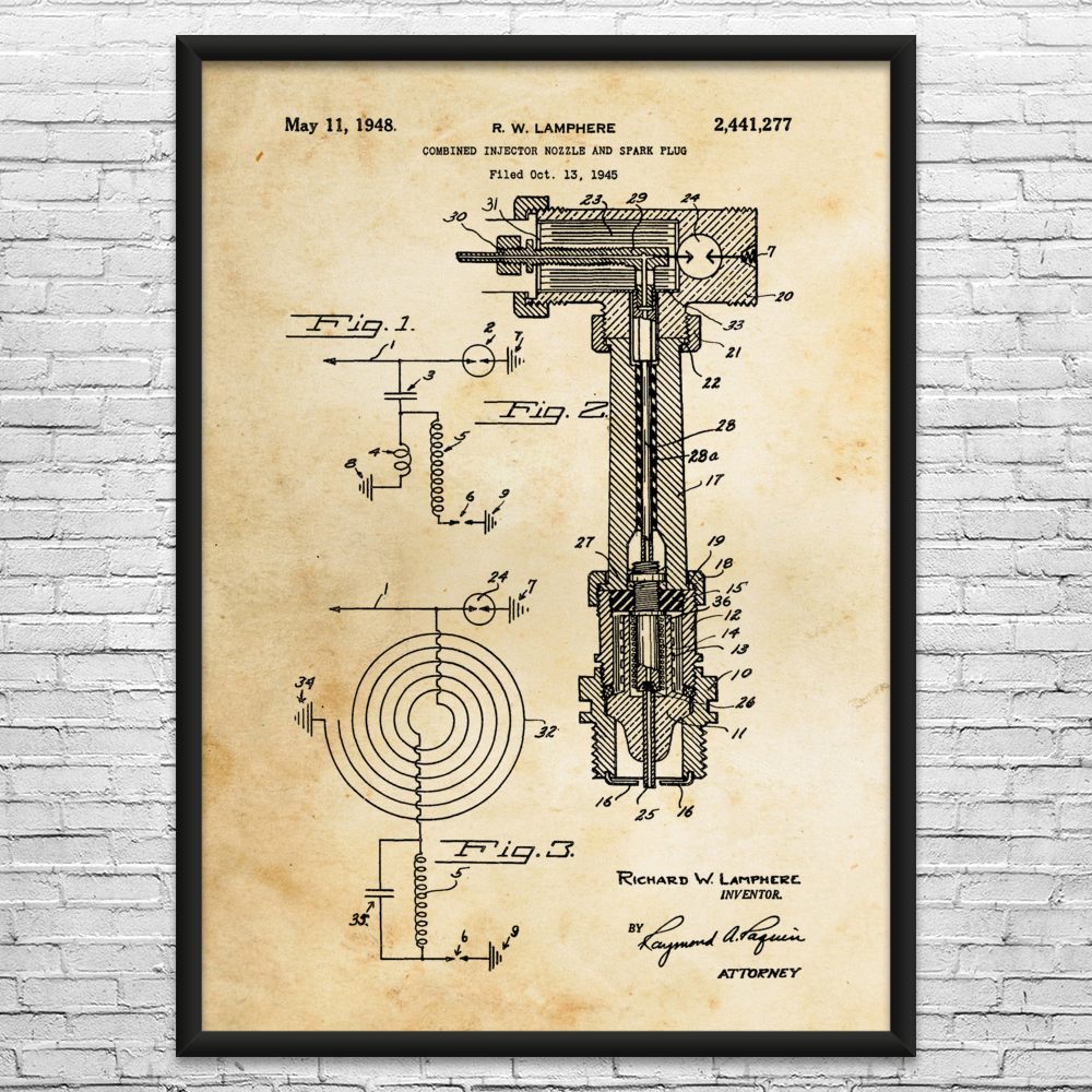 Fuel Injector Patent Wall Art: Mechanic Gift, Repair Shop, Car Parts, Body Shop