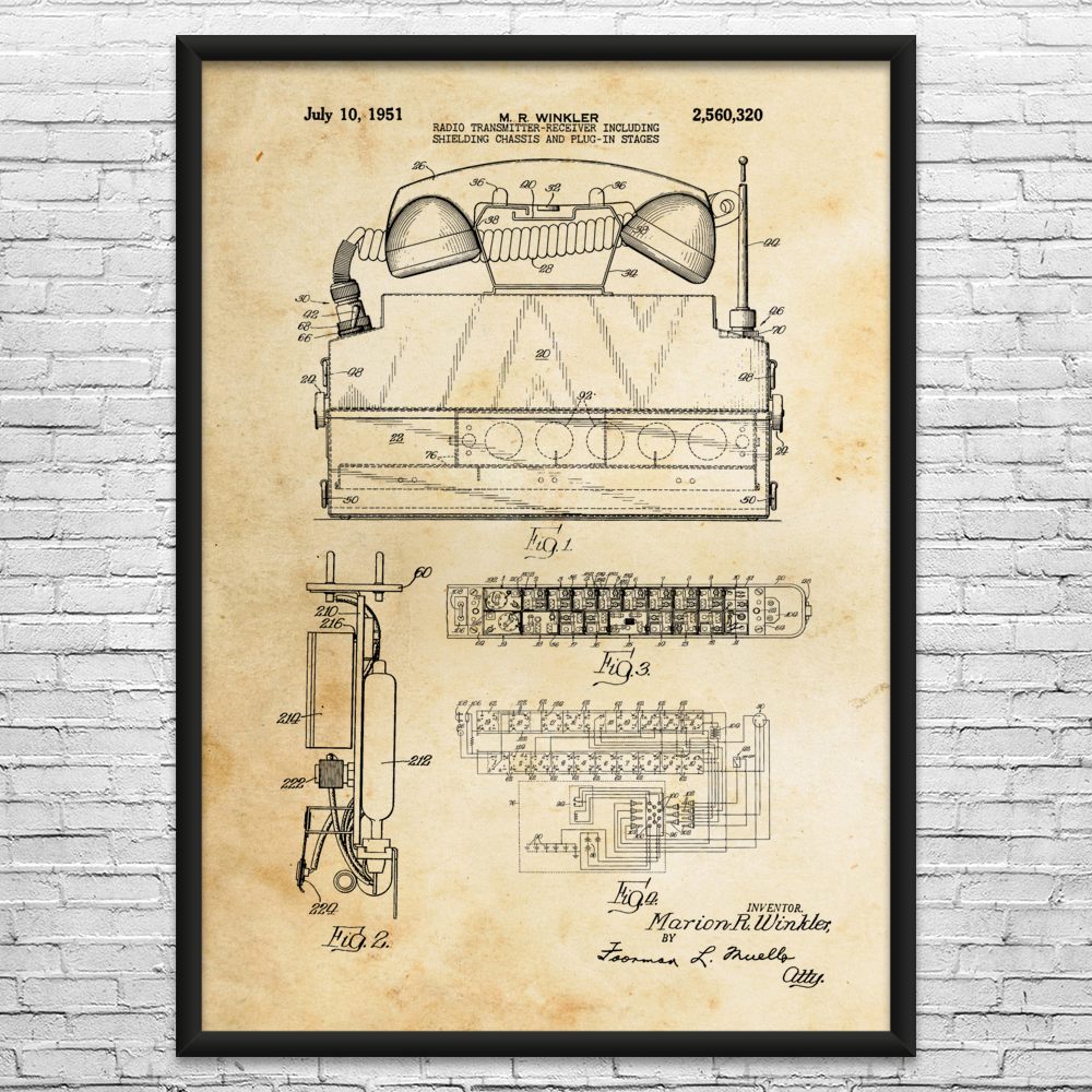 Field Telephone Patent Wall Art: Veteran Gift, Military Decor, WW2 Wall Art