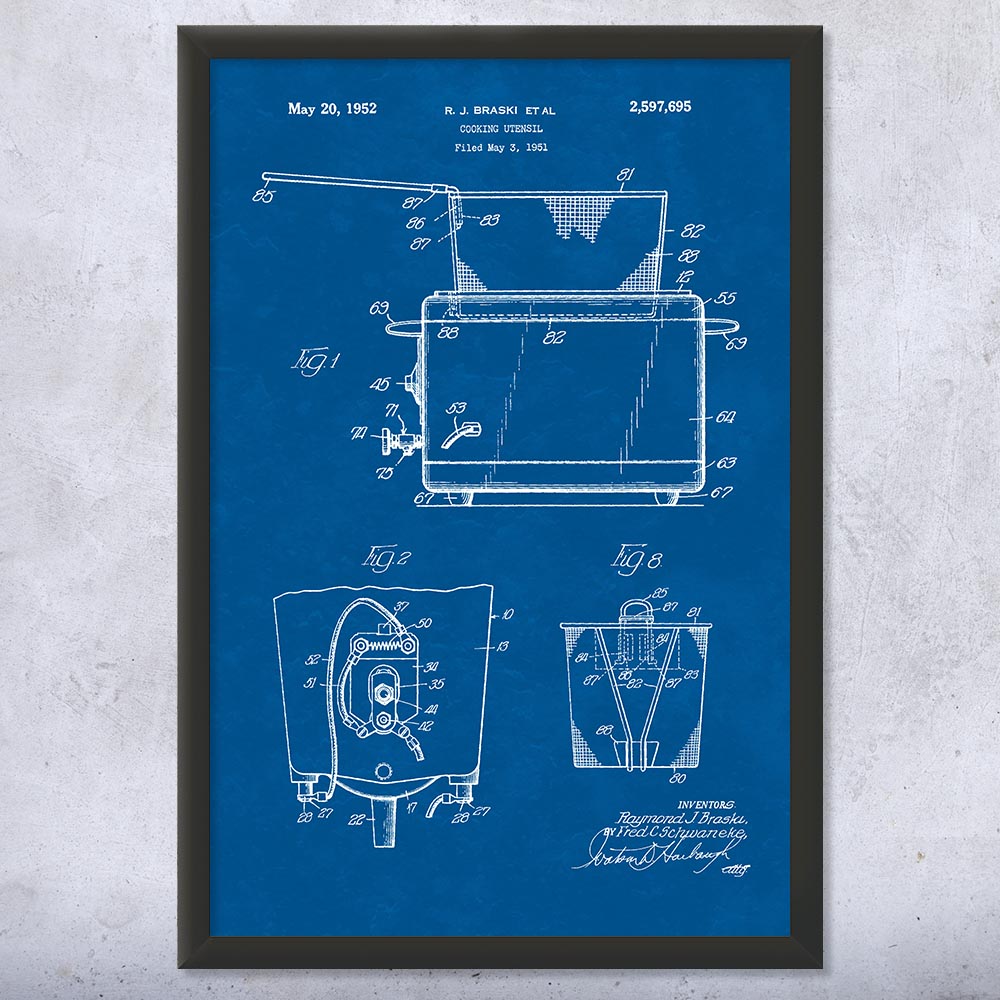 Póster de arte de pared de patente para freidora, lienzo o enmarcado regalos culinarios decoración de cocina - Imagen 11 de 15