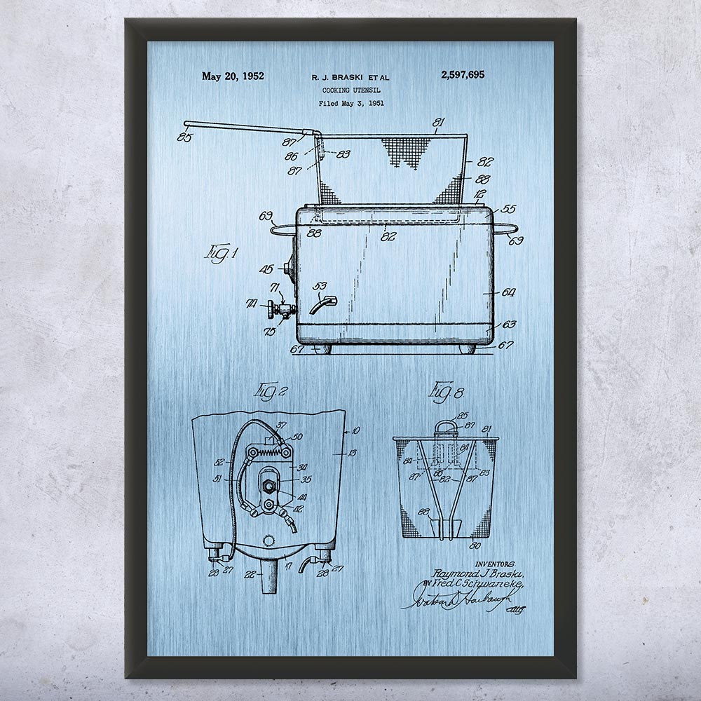 Póster de arte de pared de patente para freidora, lienzo o enmarcado regalos culinarios decoración de cocina - Imagen 13 de 15