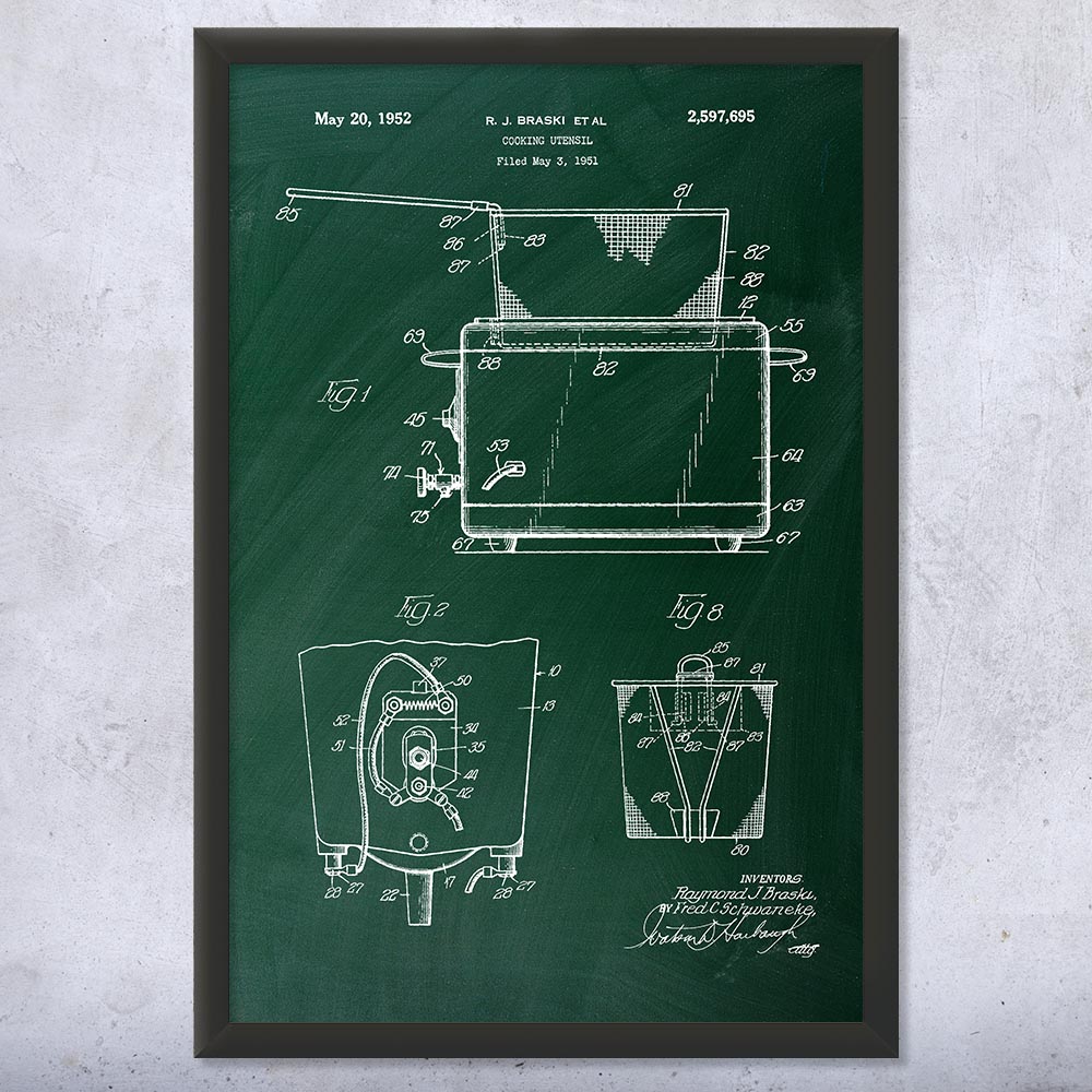 Póster de arte de pared de patente para freidora, lienzo o enmarcado regalos culinarios decoración de cocina - Imagen 9 de 15