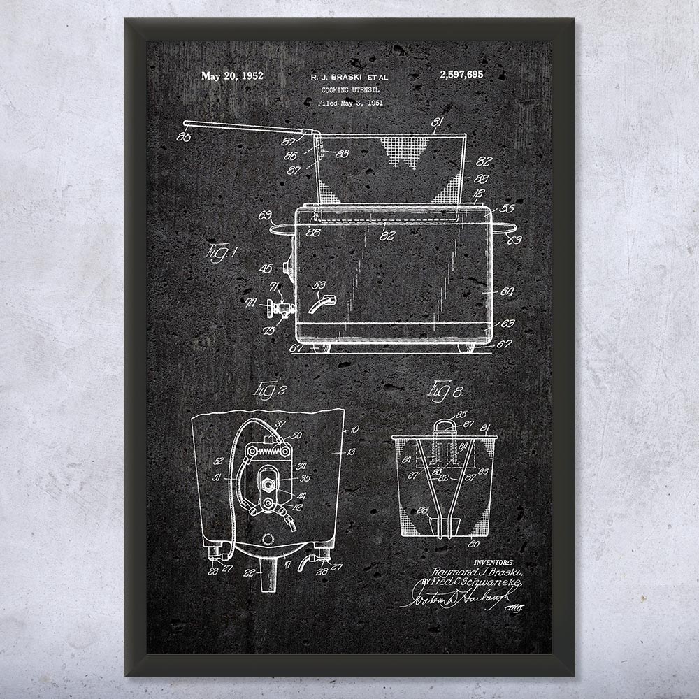 Póster de arte de pared de patente para freidora, lienzo o enmarcado regalos culinarios decoración de cocina - Imagen 12 de 15