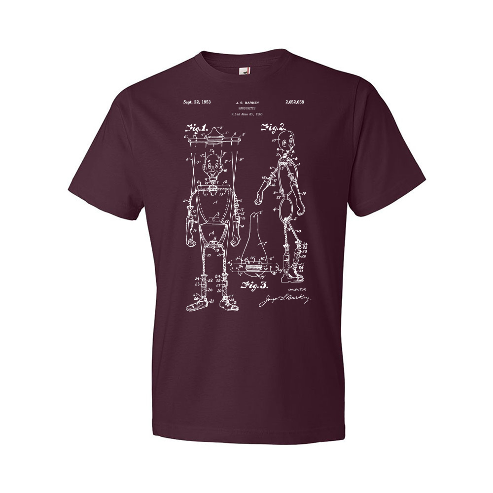 Camisa Marioneta Marioneta Patente Camisa Marioneta Regalos Retiro Títere Estampado - Imagen 9 de 11