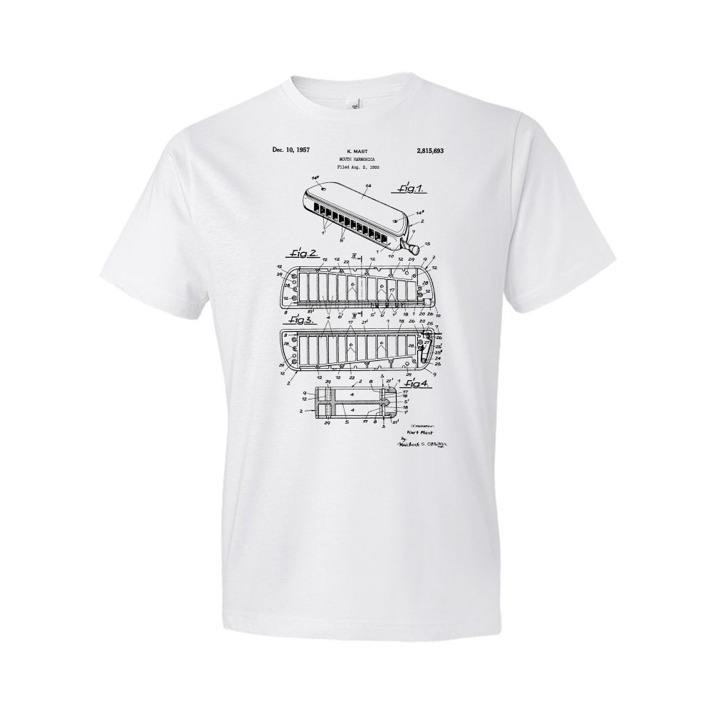 Chromatische Mundharmonika Lack Shirt Musikliebhaber Geschenke Lehrer Geschenke Musik T-Shirts - Bild 3 von 11