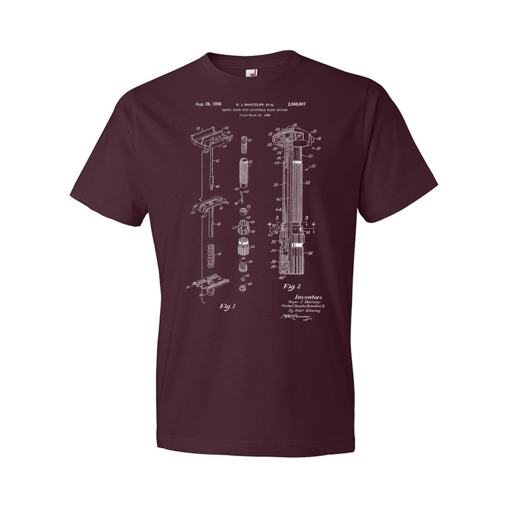 Fatboy Safety Razor Patent Shirt Barber Gift Stylist Gift Salon Apparel - Picture 9 of 11