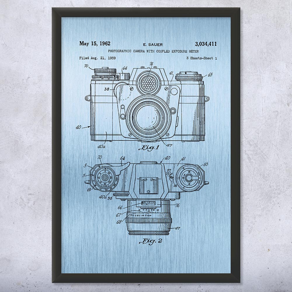 Camera Patent Wall Art Poster, Canvas or Framed Photographer Gift Camera Decor - Picture 13 of 15