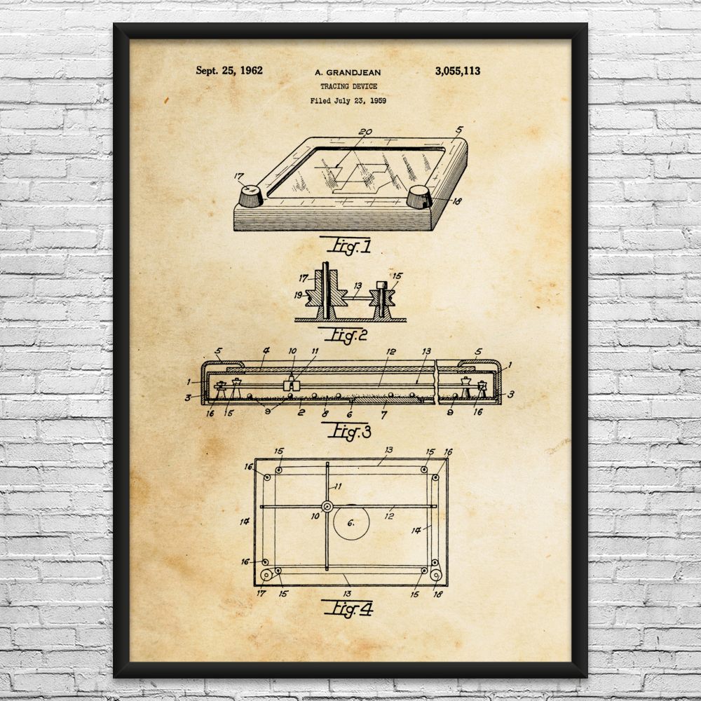 Sketch Toy Patent Wall Art: Playroom Decor, Collector Gift, Daycare Decor