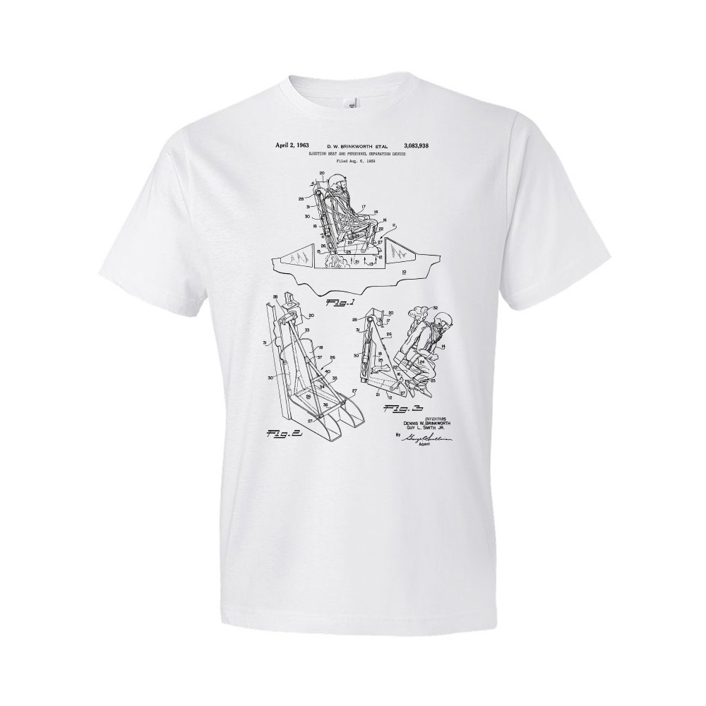 Aircraft Ejection Seat Patent Shirt Veteran Gift Military Shirt Aviator Gift - Picture 3 of 11