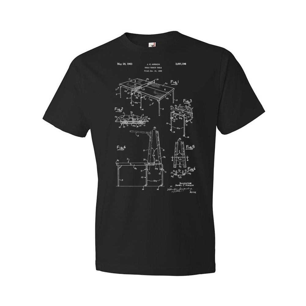 Ping Pong Table Patent Shirt Gift For Coach Ping Pong Gifts Dad Gifts Mom Gifts - Picture 2 of 11