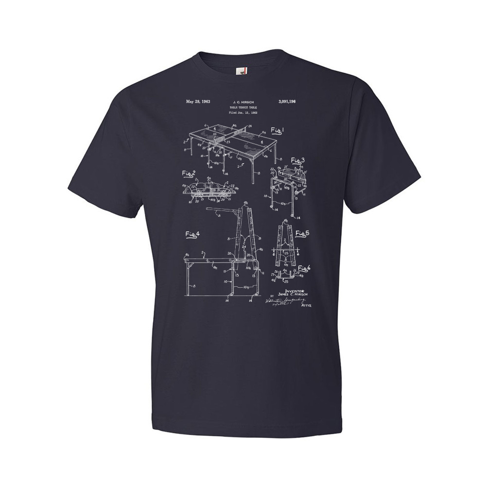 Ping Pong Table Patent Shirt Gift For Coach Ping Pong Gifts Dad Gifts Mom Gifts - Picture 7 of 11