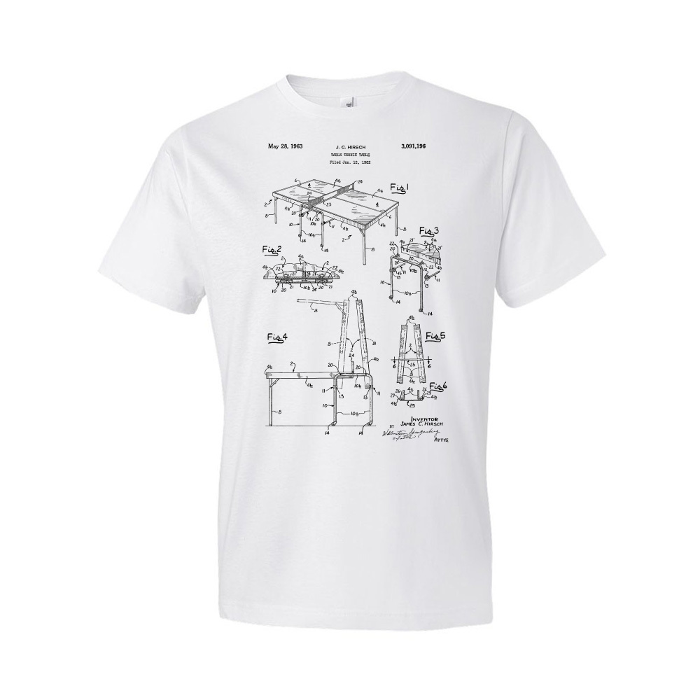 Ping Pong Table Patent Shirt Gift For Coach Ping Pong Gifts Dad Gifts Mom Gifts - Picture 3 of 11